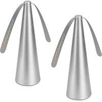 FLAVORA Silver 2 Pcs Fly Repellent Fan for Tables Insects in Metallic Silver