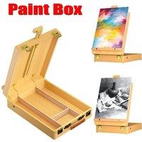 Kelvenix Art Supplies Box Easel Sketchbox Painting Storage Box in Brown | Size: 100 cm x 100 cm