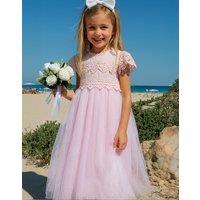 Lilly + Bo Girl's Audrey in Pink Party or Flower Girl Dress | Size: 11-12 Years