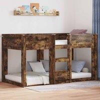 Berkfield Home Bunk Bed for Kids Smoked Oak 75 x 190 cm Engineered Wood in Brown