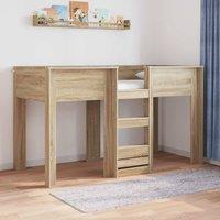 Berkfield Home Bunk Bed for Kids Sonoma Oak 75 x 190 cm Engineered wood in Brown