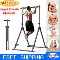 FLAVORA Adjustable Power Tower Dip Station Pull Up Bar Home Gym in Black | Size: 0-12 m