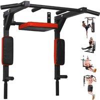 FLAVORA Pull Up Bar Wall Mounted Multifunctional Chin Up in Black | Size: 0-12 m