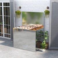 Living and Home Large Galvanized Feed Storage Bin with Three Compartments in Silver