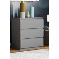 Home Discount Vida Designs Denver 3 Drawer Chest of Drawers Storage in Grey