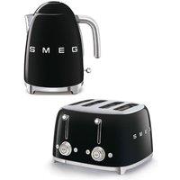 Smeg TSF03, KLF03 4-Slice Toaster & Kettle Set in Black