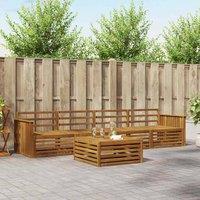 Berkfield Home Outdoor Sofa Set 5 pcs Natural Solid Acacia Wood in Brown