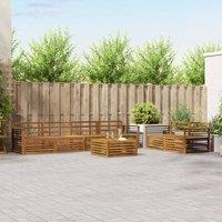 Berkfield Home Outdoor Sofa Set 7 pcs Natural Solid Acacia Wood in Brown
