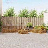 Berkfield Home Outdoor Sofa Set 8 pcs Natural Solid Acacia Wood in Brown