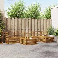 Berkfield Home Outdoor Sofa Set 6 pcs Natural Solid Acacia Wood in Brown