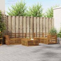Berkfield Home Outdoor Sofa Set 6 pcs Natural in Brown