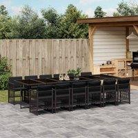 Berkfield Home Garden Dining Set | Black | PE Rattan | 12-seater | Stackable