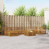 Berkfield Home Outdoor Sofa Set 8 pcs Natural in Brown