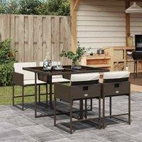 Berkfield Home Garden Dining Set | Brown | Poly Rattan | Medium | Foldable