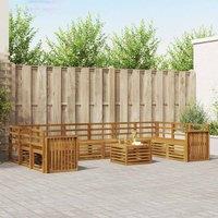 Berkfield Home Outdoor Sofa Set 11 pcs Natural Solid Acacia Wood in Brown