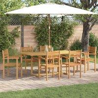 Berkfield Home Garden Dining Set 7 pcs Brown Solid Teak Wood