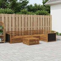Berkfield Home Outdoor Sofa Set 6 pcs Natural 79 x 79 x 37 cm in Brown