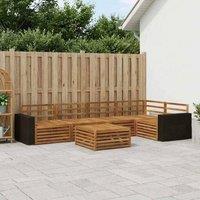 Berkfield Home Outdoor Sofa Set 6 pcs Natural 79 x 79 x 37 cm in Brown