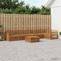 Berkfield Home Outdoor Sofa Set 7 pcs Natural Solid Acacia Wood in Brown