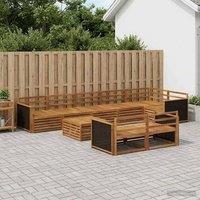Berkfield Home Outdoor Sofa Set 9 pcs in Brown