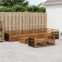 Berkfield Home Outdoor Sofa Set 9 pcs in Brown