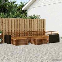 Berkfield Home Outdoor Sofa Set 7 pcs Natural in Brown