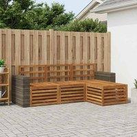 Berkfield Home Outdoor Sofa Set 4 pcs Natural in Brown