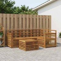 Berkfield Home Outdoor Sofa Set 5 pcs Natural 59 x 59 x 37 cm Polyester in Brown