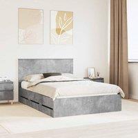 Berkfield Home Bed Frame with Drawer Concrete Grey 150 x 200 cm Engineer Wood