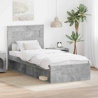 Berkfield Home Bed Frame with Headboard Concerte 90 x 200 cm Solid Pine Wood in Grey