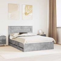 Berkfield Home Bed Frame with Drawer Concrete Grey 150 x 200 cm Engineer Wood