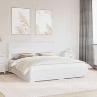 Berkfield Home Bed Frame with Headboard White 180 x 200 cm Engineered Wood