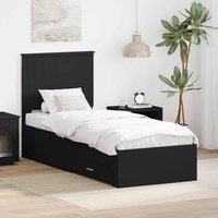 Berkfield Home Bed Frame Black & Silver 70 x 190 cm Engineered Wood