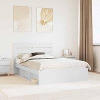 Berkfield Home Bed Frame with Headboard White 140 x 190 cm Solid Pine Wood
