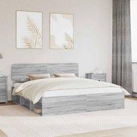 Berkfield Home Bed Frame Grey Sonoma 200 x 200 cm Solid Pine Wood