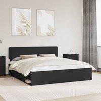 Berkfield Home Bed Frame with Headboard Black 180 x 200 cm Solid Pine Wood