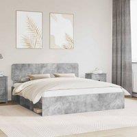Berkfield Home Bed Frame with Headboard Concerte 180 x 200 cm Solid Pine Wood in Grey