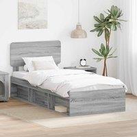 Berkfield Home Bed Frame Grey Sonoma 90 x 190 cm Solid Pine Wood