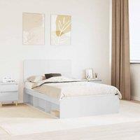 Berkfield Home Bed Frame with Headboard White 120 x 200 cm Solid Pine Wood