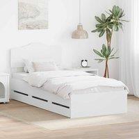 Berkfield Home Bed Frame with Drawer White 75 x 190 cm Engineer Wood