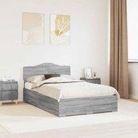 Berkfield Home Bed Frame with Drawer Grey Sonoma 120 x 190 cm Engineered Wood