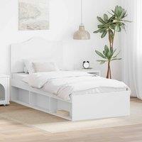 Berkfield Home Bed Frame with Headboard White 75 x 190 cm Solid Pine Wood
