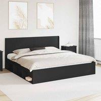 Berkfield Home Bed Frame with Storage & Headboard Black 180 x 200 cm