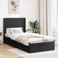 Berkfield Home Bed Frame with Storage & Headboard Black 75 x 190 cm