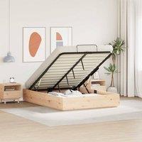 Berkfield Home Ottoman Bed Frame with Storage Natural 120 x 200 cm in Brown