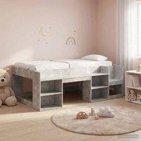 Berkfield Home Kids'Bed Frame with Storage Concrete Grey 90 x 200 cm