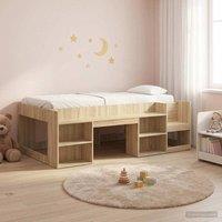Berkfield Home Kids'Bed Frame with Storage Sonoma Oak 90 x 190 cm in Brown