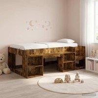 Berkfield Home Kids'Bed Frame with Storage Smoked Oak 90 x 190 cm in Brown