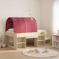 Berkfield Home Kids'High Bed Frame with Storage 3 pcs Sonoma Oak & Red in Brown