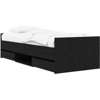 Berkfield Home Bed Frame with Storage Black Oak 80 x 200 cm Engineered Wood